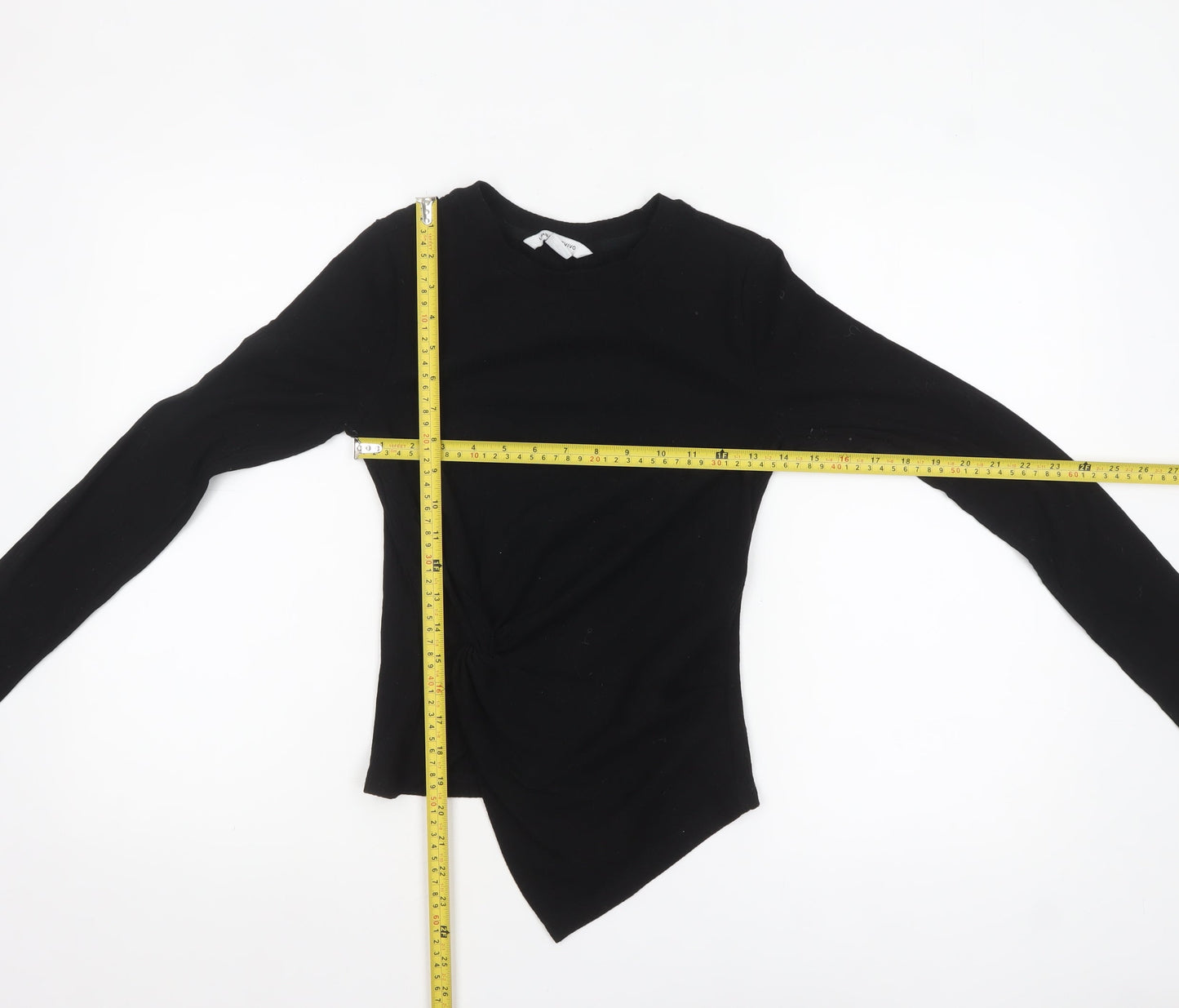 Urban Revivo Women's Black Long Sleeve Cropped Jersey Top Size 10