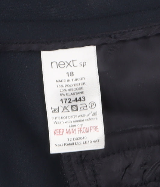 Next Women’s Black Straight Leg Dress Pants Size 18 Stretch Trousers