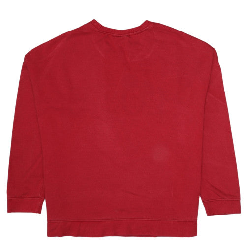 Disney Women Red LOVE Mickey Sweatshirt XL Glitter Print Casual