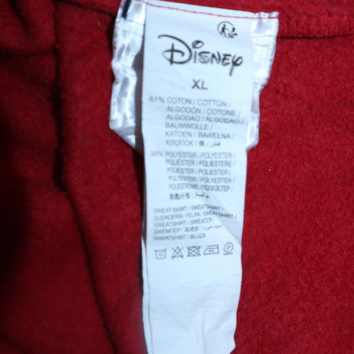 Disney Women Red LOVE Mickey Sweatshirt XL Glitter Print Casual