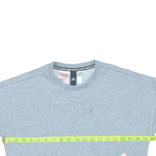 Adidas Girls Grey Crew Neck Pullover Sweatshirt L 13-14 Years