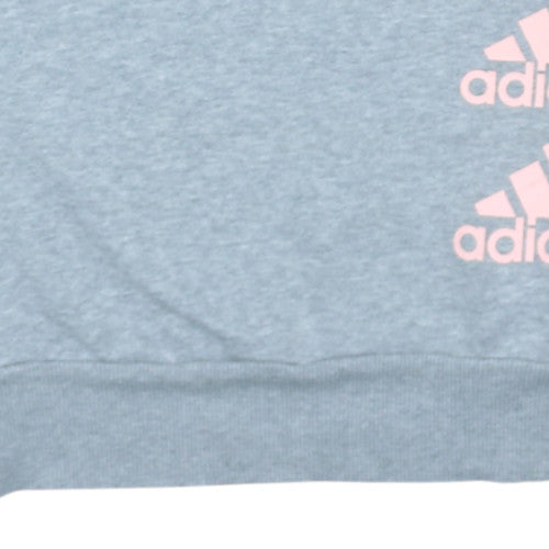 Adidas Girls Grey Crew Neck Pullover Sweatshirt L 13-14 Years