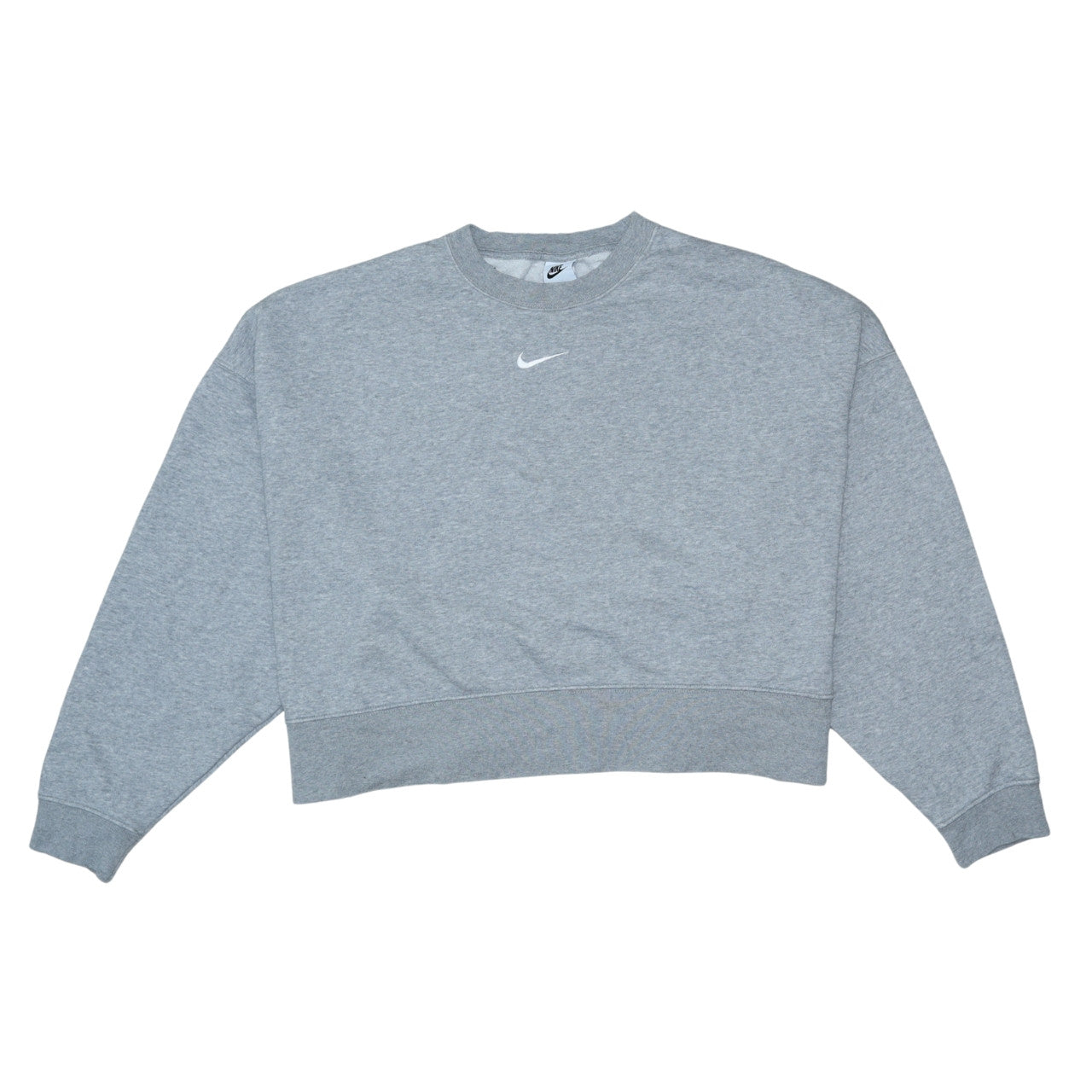 Nike Women Grey Crew Neck Pullover Sweatshirt Size L