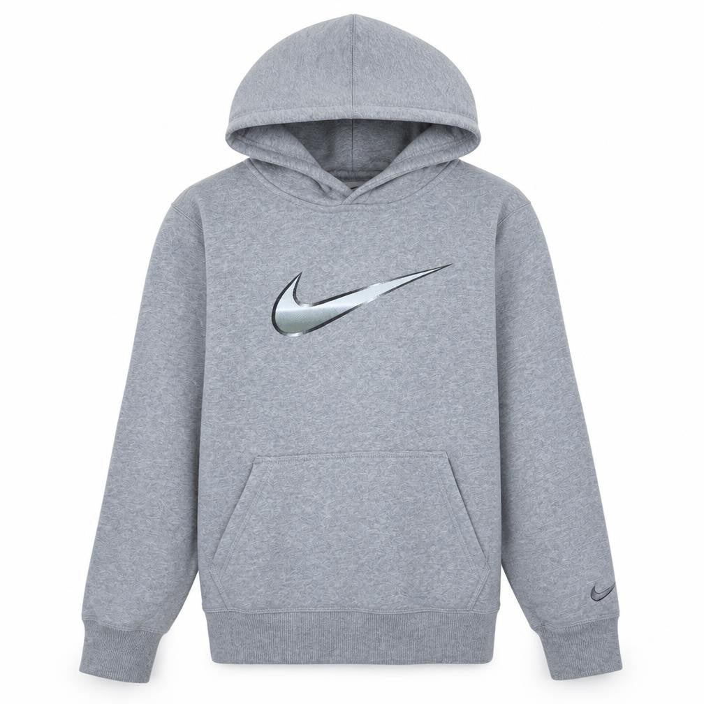 Nike Boys Grey Pullover Hoodie Size 12-13 Years Regular Fit Fleece