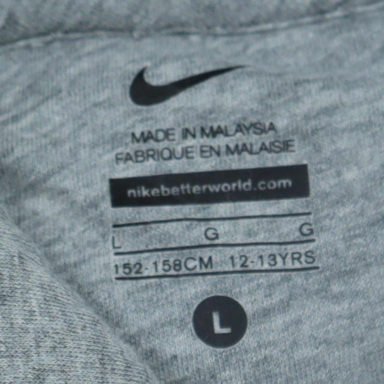 Nike Boys Grey Pullover Hoodie Size 12-13 Years Regular Fit Fleece