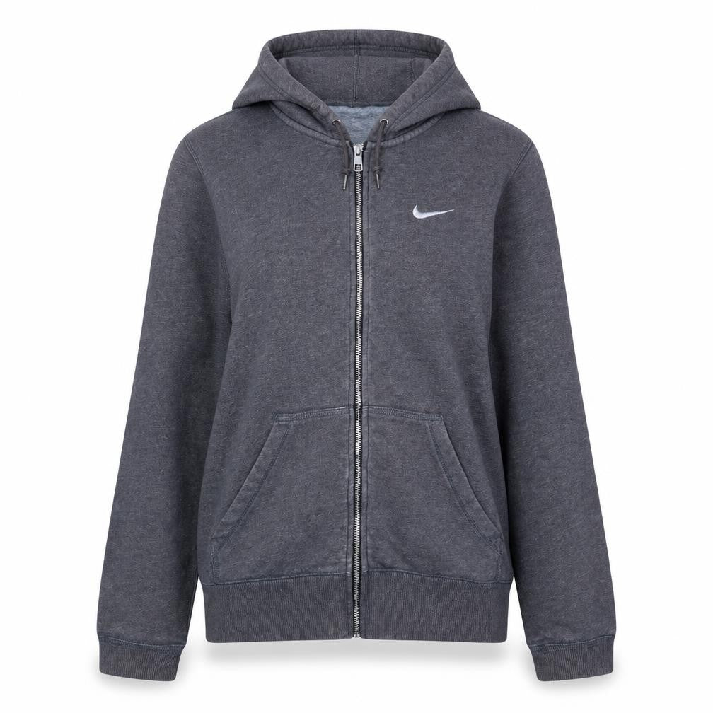 Nike Women Grey Full Zip Hoodie Small Cotton Blend