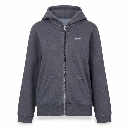 Nike Women Grey Full Zip Hoodie Small Cotton Blend