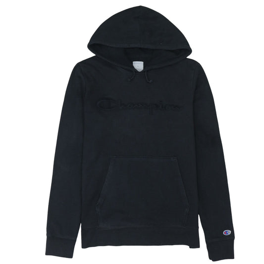 Champion Men's Black Pullover Hoodie M Fleece Logo Sweatshirt
