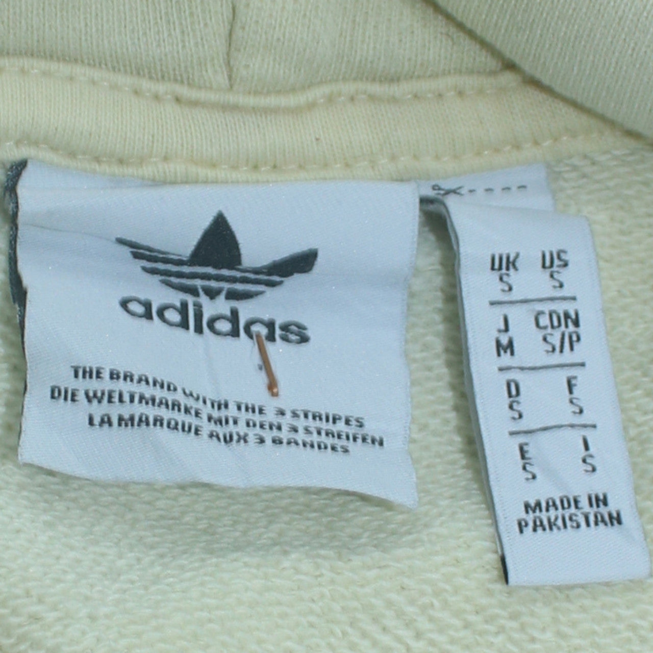 Adidas Men's Beige Pullover Hoodie Small Logo Graphic Fleece