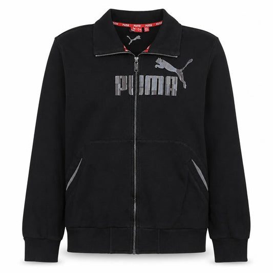 Puma Men's Black Track Jacket L Cotton Blend Full Zip Sportswear
