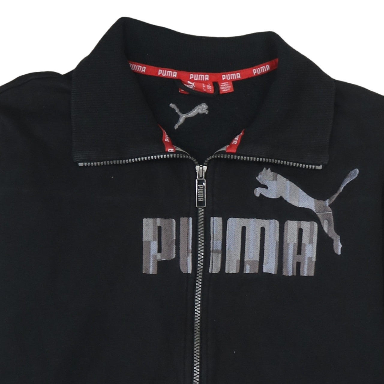 Puma Men's Black Track Jacket L Cotton Blend Full Zip Sportswear