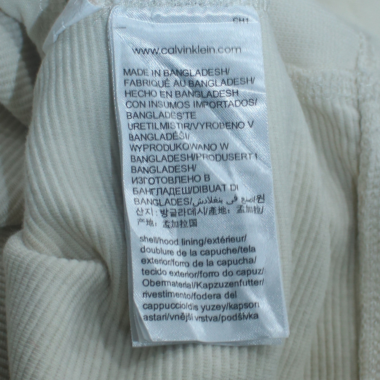 Calvin Klein Jeans Boys Beige Pullover Hoodie Size 14 Years Logo Sleeve