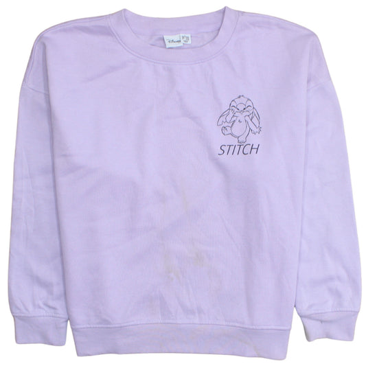 Disney Primark Women Lilac Stitch Sweatshirt Size L 14/16 Cotton Blend