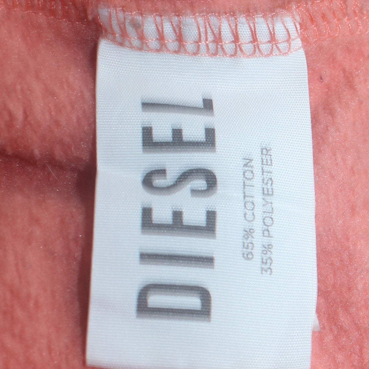 Diesel Womens Peach Pink Pullover Hoodie Medium Cotton Blend Logo