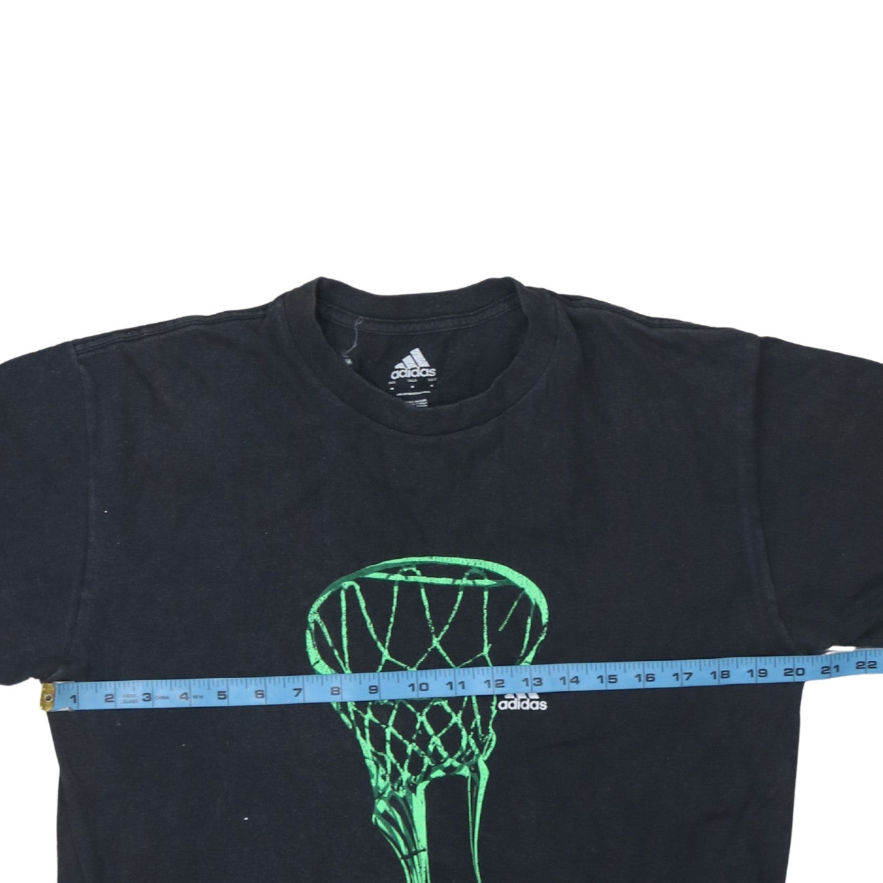 Adidas Men's Black Graphic Basketball Hoop T-Shirt Size M