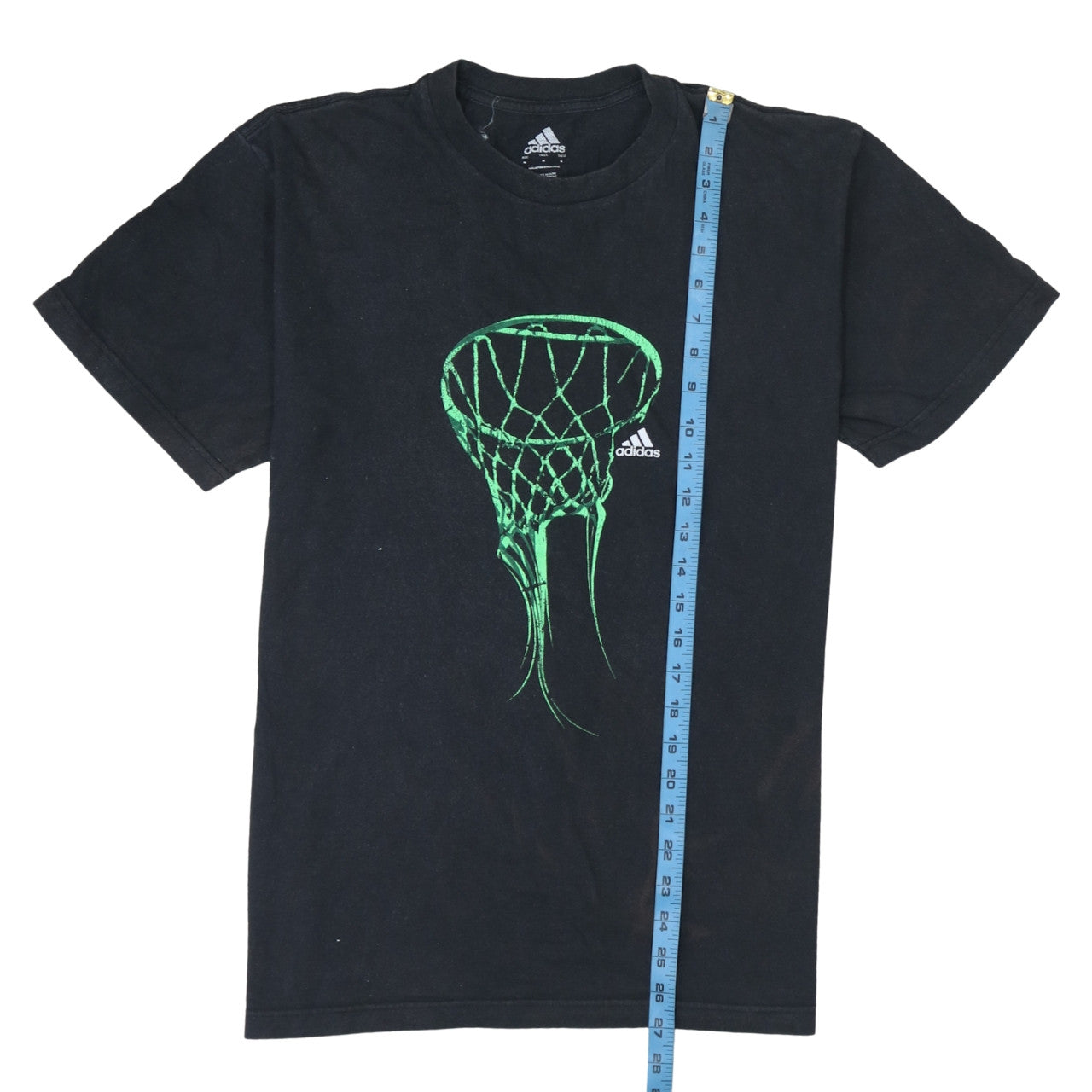 Adidas Men's Black Graphic Basketball Hoop T-Shirt Size M