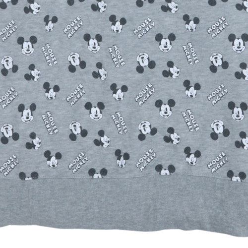 Disney Women Grey Mickey Mouse XL Sweatshirt Crew Neck Pullover