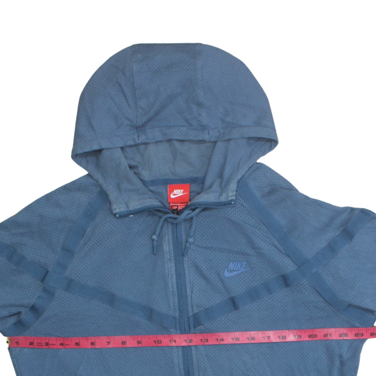 Nike Men's Blue Full Zip Hoodie Size L Lightweight Cotton