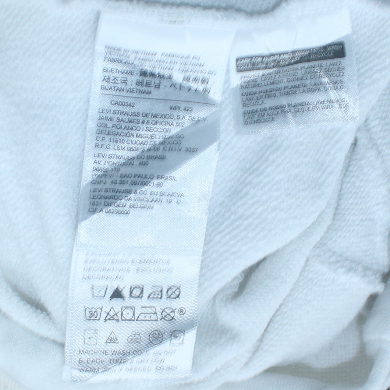 Levi's Womens White Pink Red Pullover Sweatshirt XS Colourblock Cotton