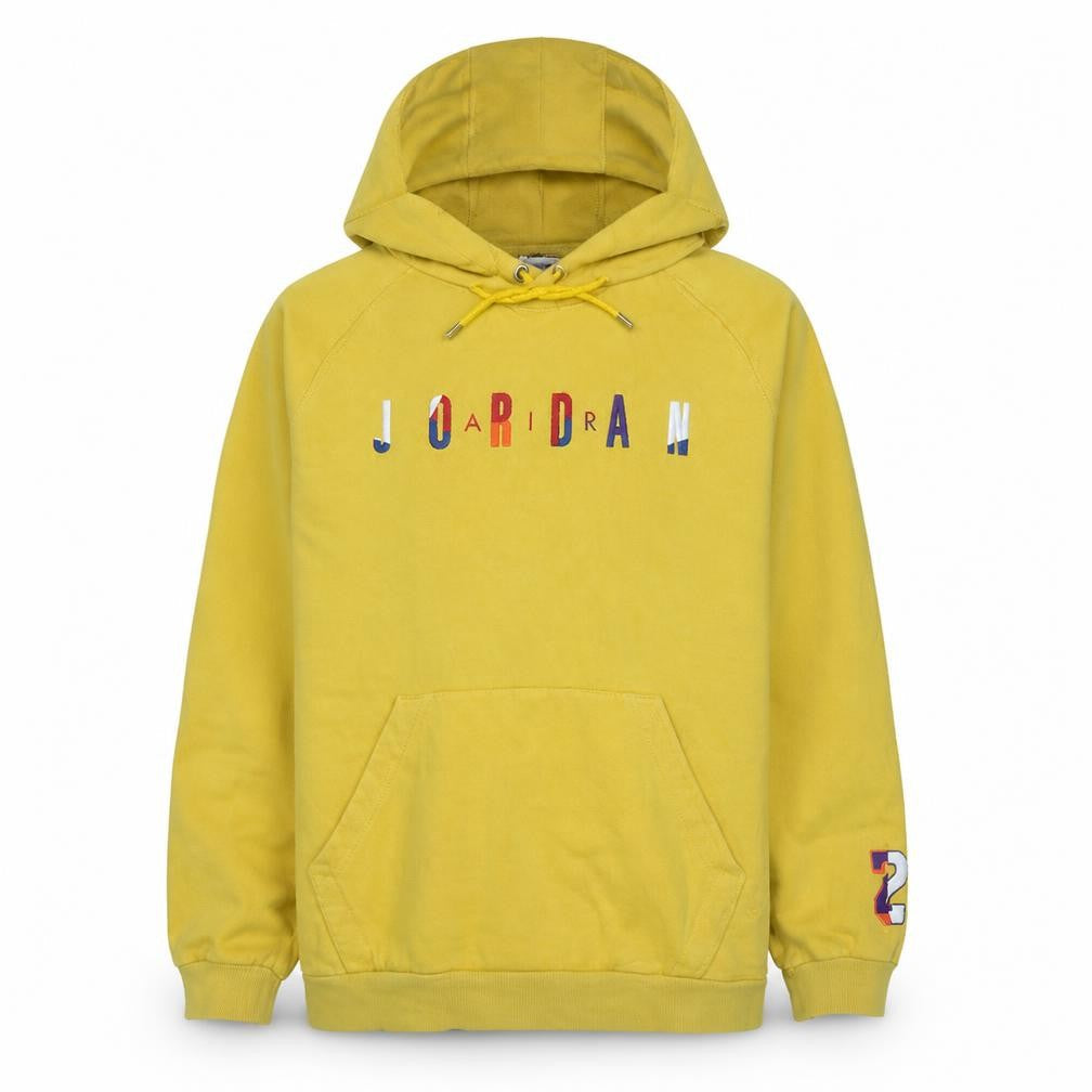 Jordan Men's Yellow Pullover Hoodie XL Cotton Blend Streetwear