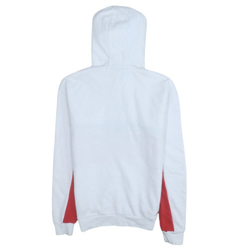 FILA Mens White Red Pullover Hoodie S Sports Graphic Logo