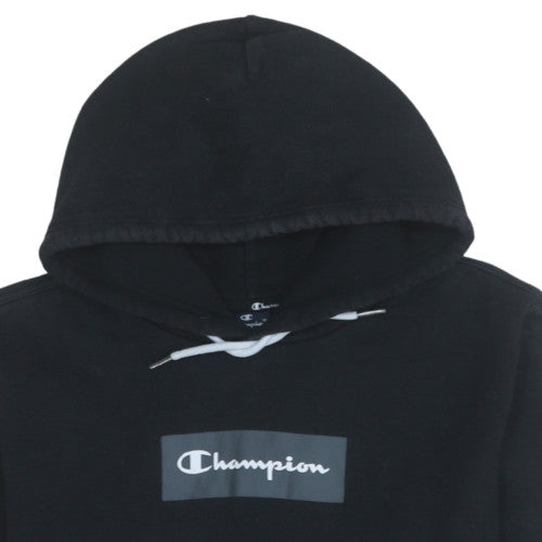 Champion Men's Black Medium Pullover Hoodie with Logo Graphic