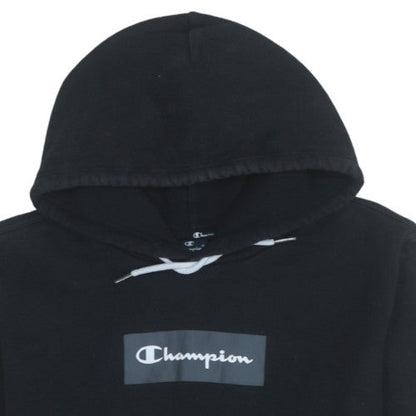 Champion Men's Black Medium Pullover Hoodie with Logo Graphic
