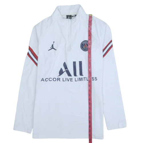 Jordan Paris Saint-Germain White Men's L 1/4 Zip Sweatshirt