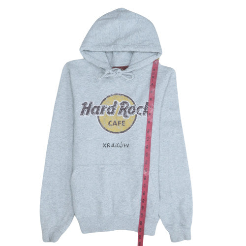 Hard Rock Cafe Kraków Grey Hoodie Women Small Pullover Cotton Blend