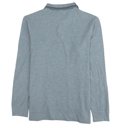 Timberland Men's Grey Long Sleeve Cotton Polo Shirt Size M