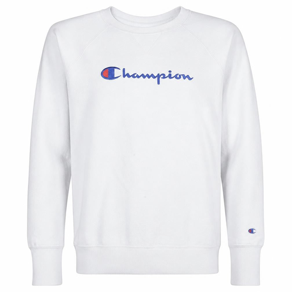 Champion Men's White Small Pullover Sweatshirt Crew Neck Logo