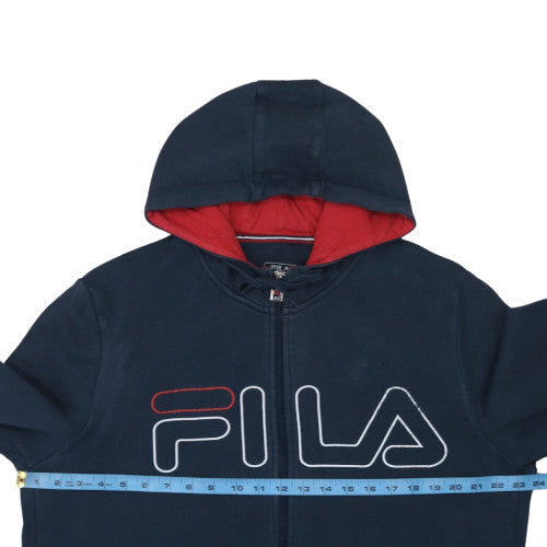 Fila Men's Navy Blue Full Zip Hoodie XL Cotton Blend Casual Sweatshirt