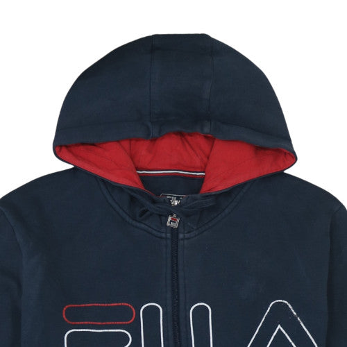 Fila Men's Navy Blue Full Zip Hoodie XL Cotton Blend Casual Sweatshirt