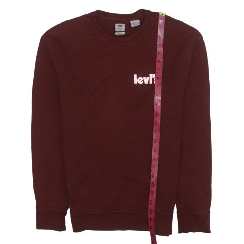 Levi's Women Burgundy Relaxed Fit Crew Neck Sweatshirt XS