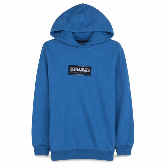 Napapijri Boys Blue Pullover Hoodie 12 Years Logo Fleece Sweatshirt