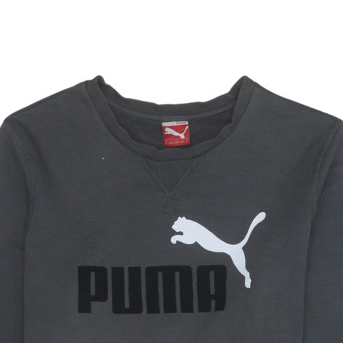 Puma Men's Black M Pullover Sweatshirt Crew Neck Logo Sportswear