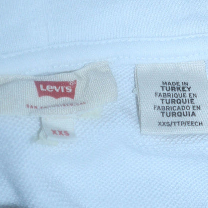 Levi's Womens White Pullover Hoodie XXS Cotton Logo Sweatshirt