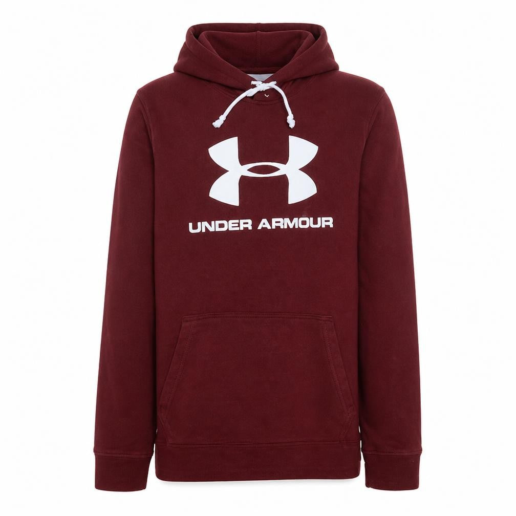 Under Armour Mens Red Pullover Hoodie Small Cotton Blend