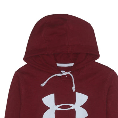 Under Armour Mens Red Pullover Hoodie Small Cotton Blend