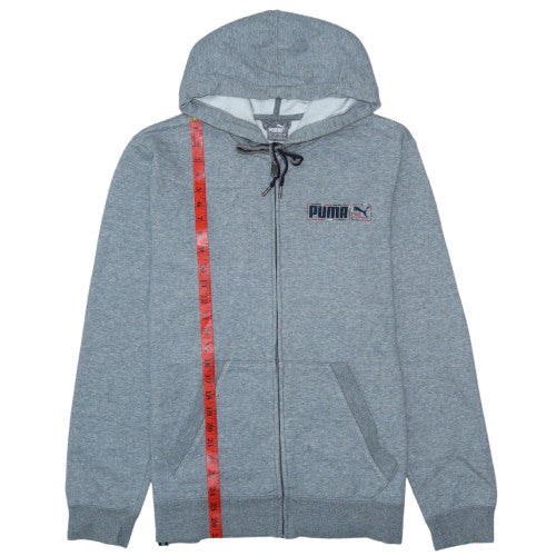 Puma Men's Grey Full Zip Hoodie Size L Regular Fit Sportswear