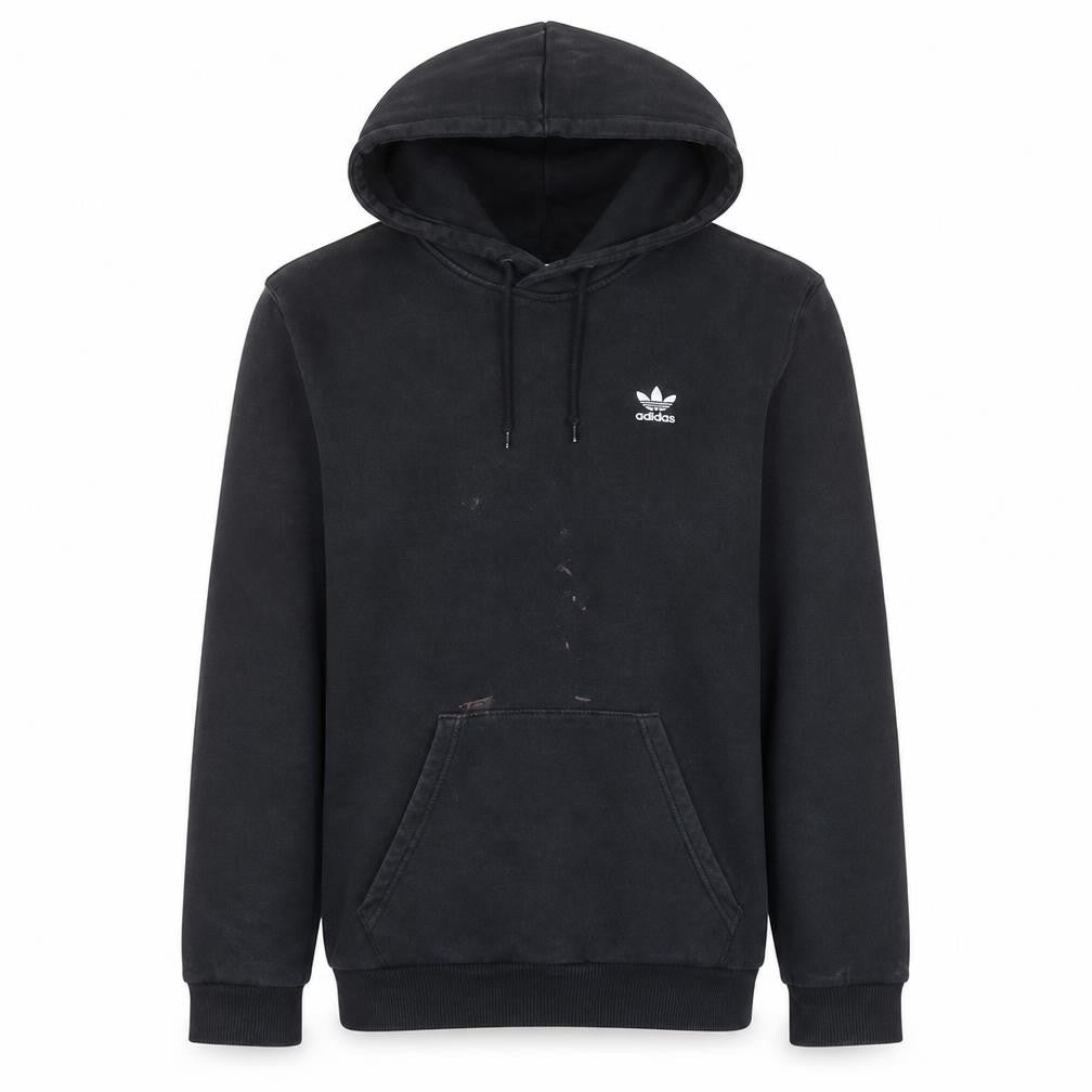 Adidas Mens Black Pullover Hoodie Size M Logo Fleece Sportswear