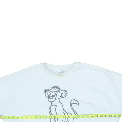 Disney Women White Lion King Sweatshirt Size S Crew Neck Pullover