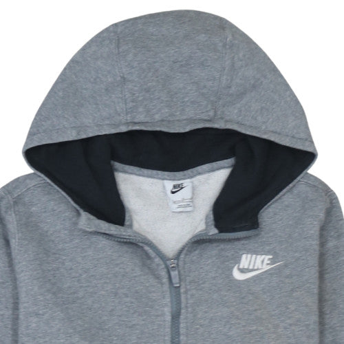 Nike Boys Grey Full Zip Fleece Hoodie XL 158-170cm Sports Casual