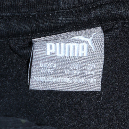 Puma Boys Black Full Zip Fleece Hoodie 16 Years Sports Logo Sweatshirt