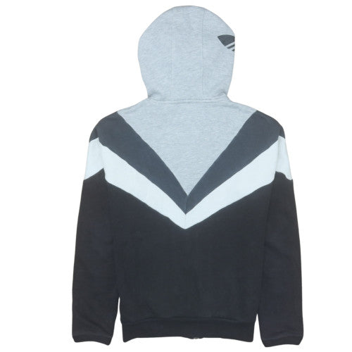 Adidas Womens Grey Full Zip Hoodie Size 12 Colourblock Sweatshirt