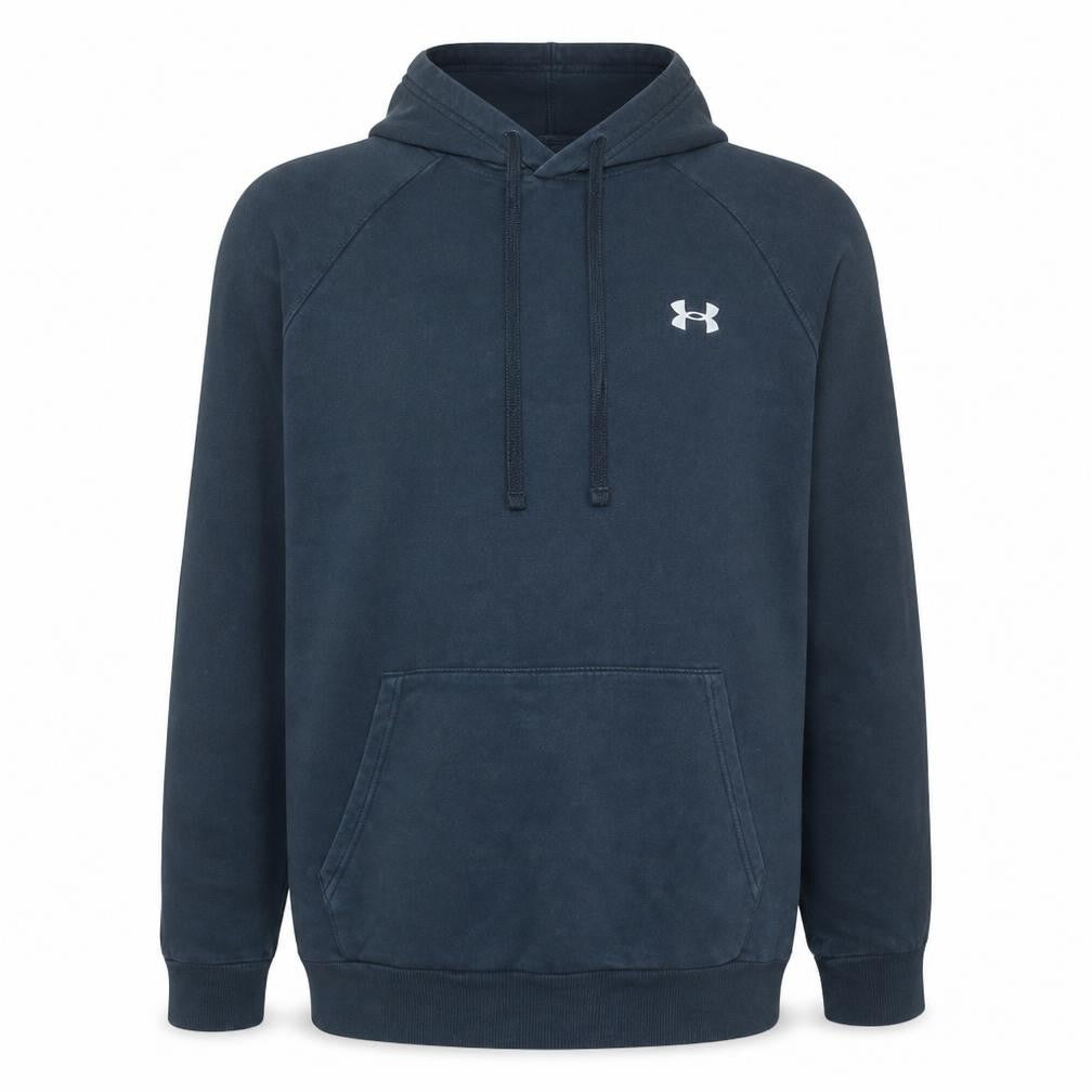 Under Armour Men's Black Large Pullover Hoodie Loose Fit Cotton Blend