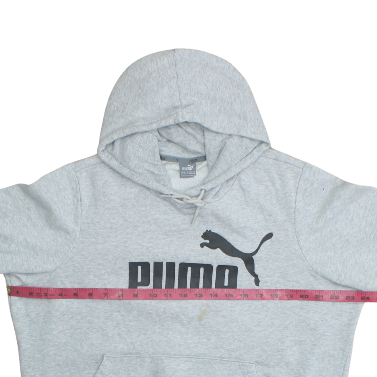 Puma Womens Grey Pullover Hoodie XL Logo Print Casual Sweatshirt