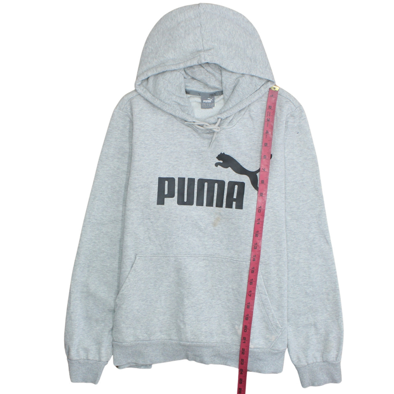 Puma Womens Grey Pullover Hoodie XL Logo Print Casual Sweatshirt