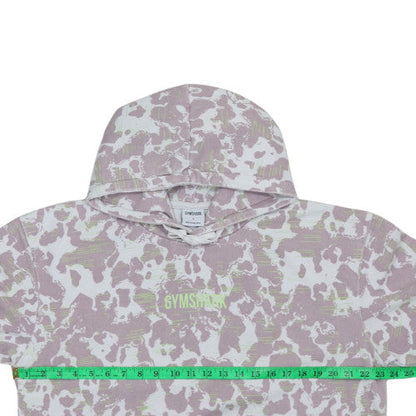 Gymshark Women's Pink Camo Pullover Hoodie Size L Cotton Blend