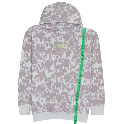 Gymshark Women's Pink Camo Pullover Hoodie Size L Cotton Blend
